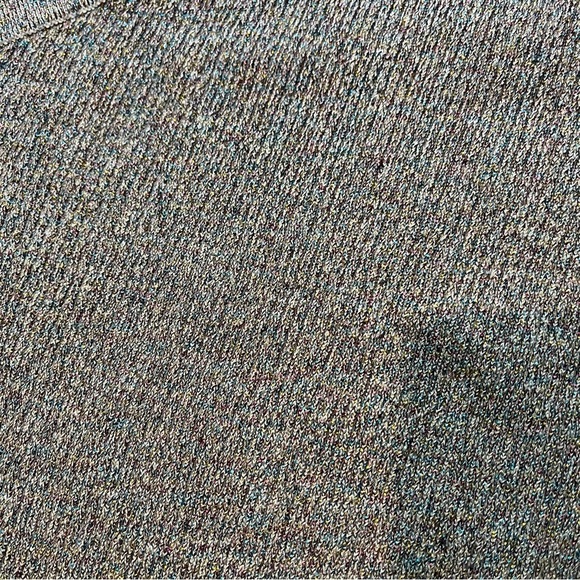 Mod On Trend Purple Shimmer Ribbed Knit Cropped One Shoulder Sweater, Sz L - Picture 13 of 14